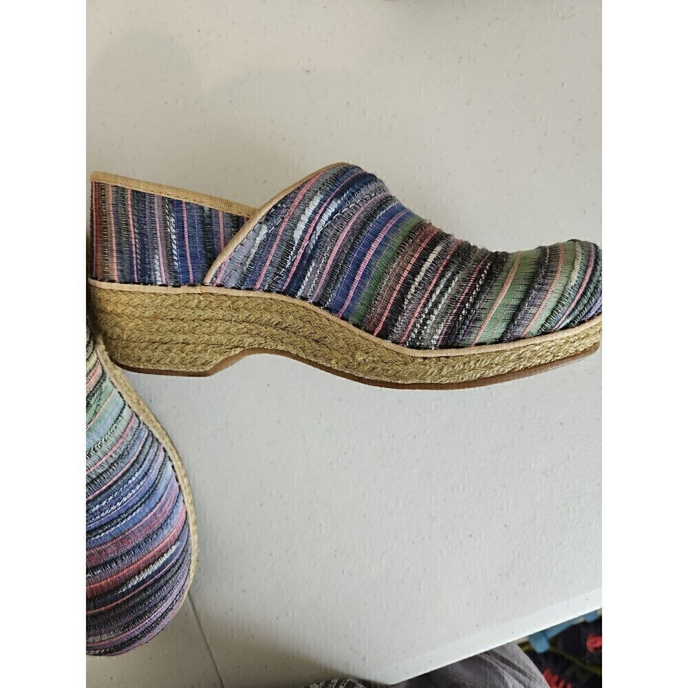 Dansko Woven Striped Clog Espadrille Colorful Sz 39 / US 8.5 - 9 per website - Picture 4 of 9